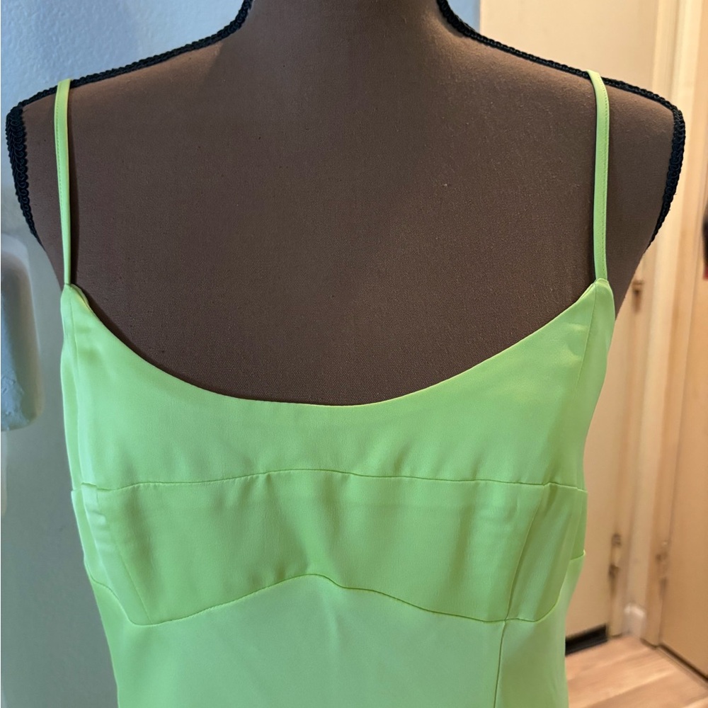 A New Day Lime NWT Green Spaghetti Strap Dress Size Small. - Picture 3 of 9